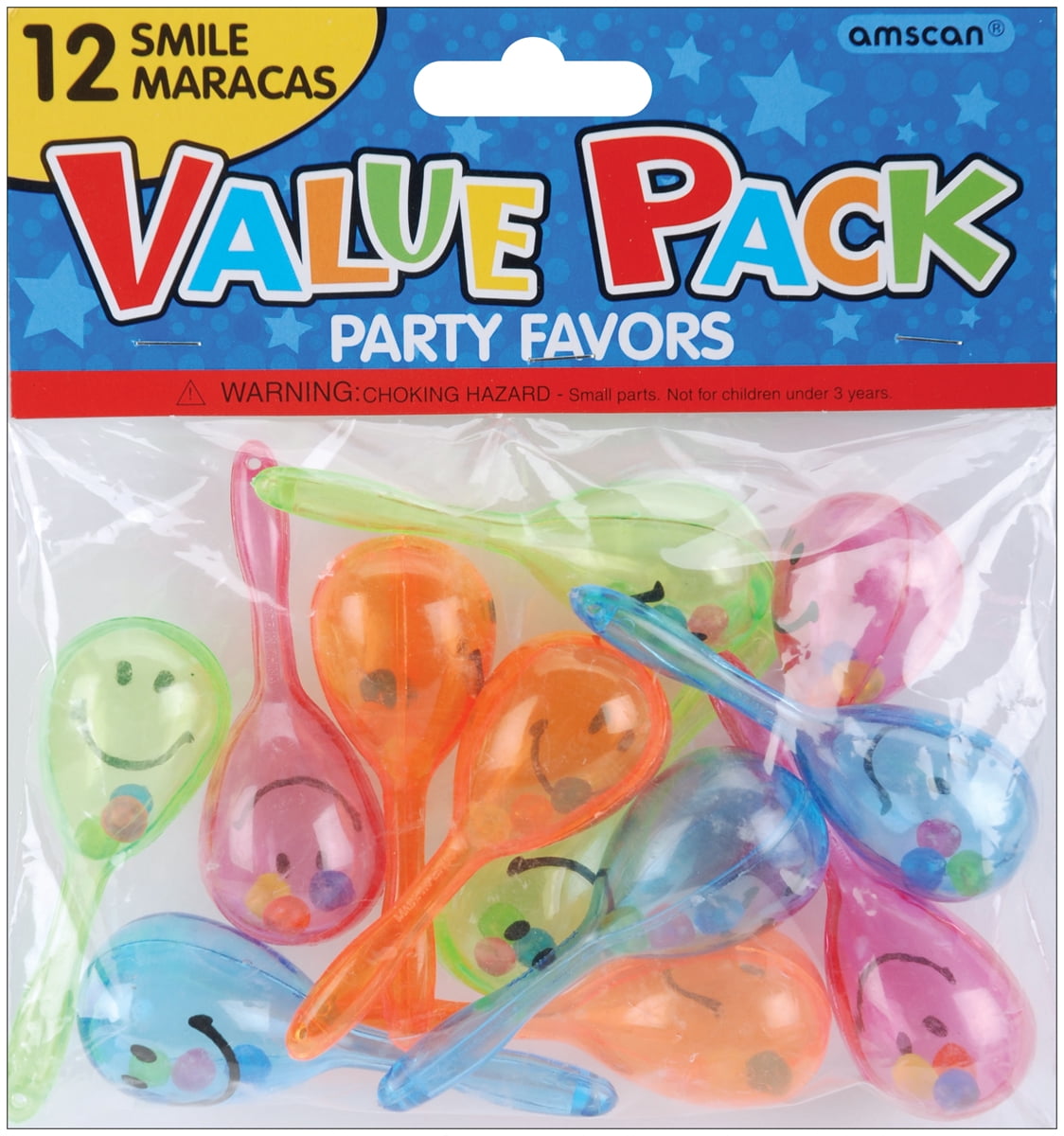 Party Favors, 12-Pack, Smile Maracas - Walmart.com